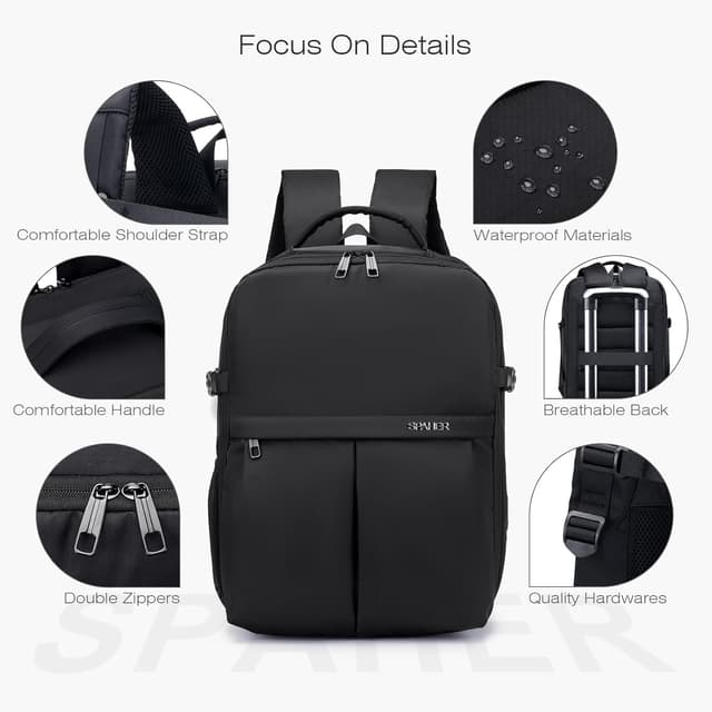 Thumbnail 6 de SPAHER sac à dos de voyage cabine 25 L 40x30x20 cm pour ordinateur jusqu’à 15,6 pouces