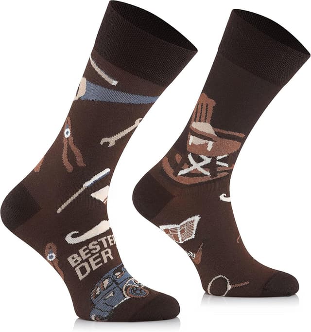 Detalle de TODO Colours Lustige Socken mit Motiv „Bester Opa“ – mehrfarbig, 80 % Baumwolle