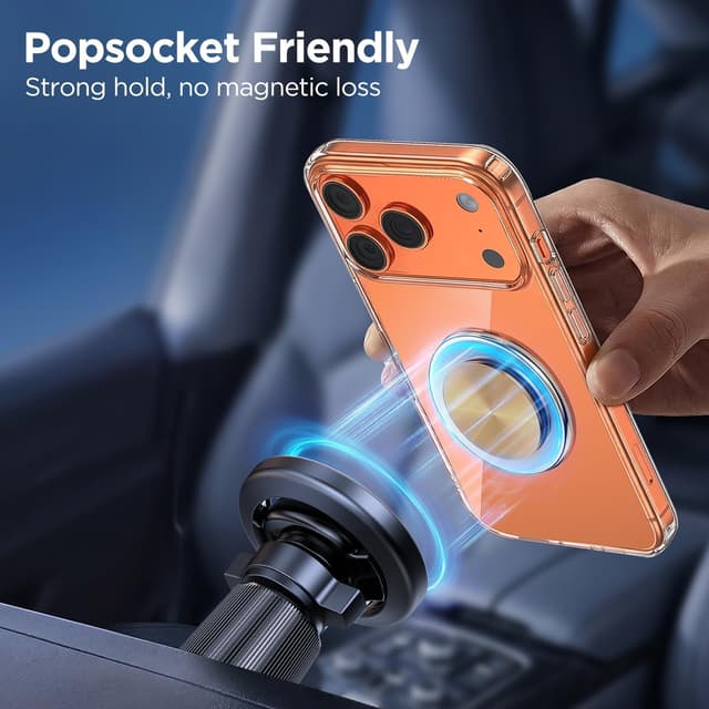 Detalle 2 de Miracase MagSafe Car Phone Holder with 20 N55 Magnets (360° Adjustable) for Air Vents, Black