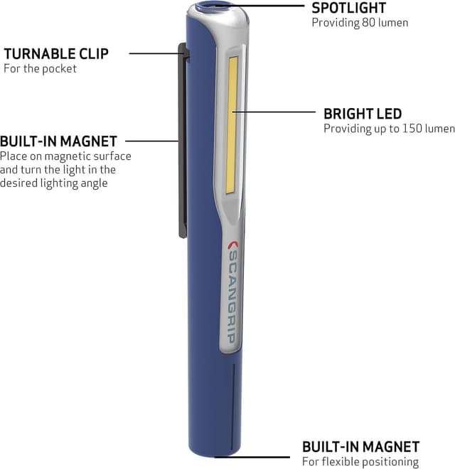 Detalle de Scangrip LIGHTING 03.5116 MAG Pen 3 con USB: lanterna tascabile da 80-150 lumen