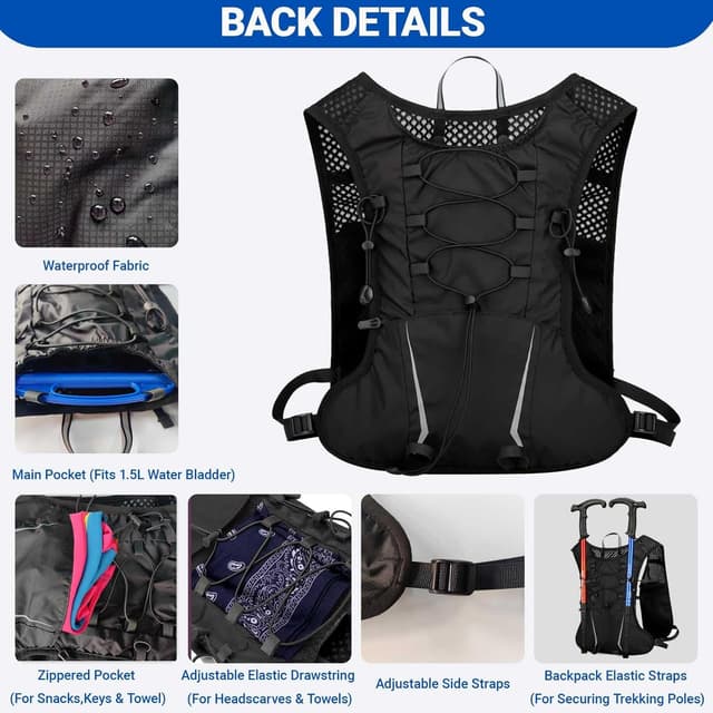 Detalle de Zorbly Running Vest Hydration Pack 5L