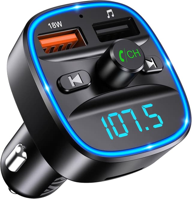 Detalle de ORIA Bluetooth FM Transmitter fürs Auto (Bluetooth 5.3, Freisprechen, Mikrofon mit CVC, SD-/USB-Wiedergabe)