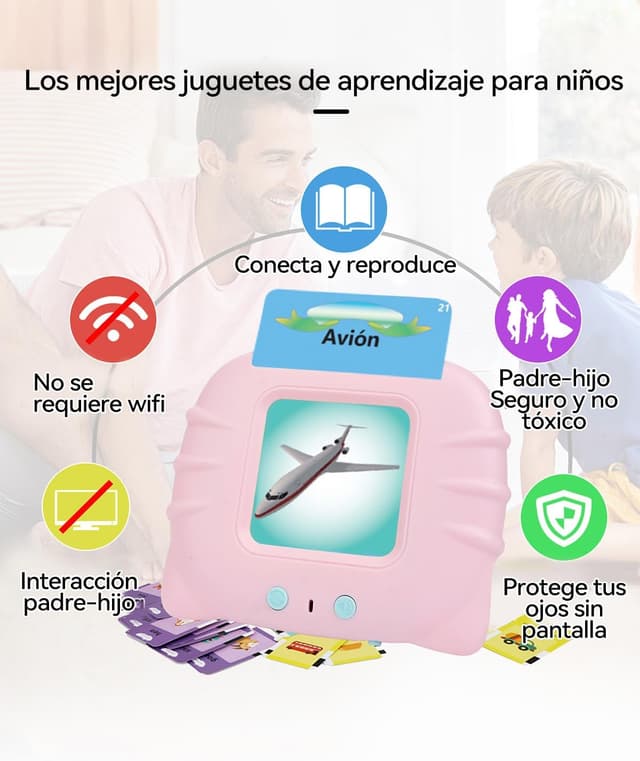 Thumbnail 3 de Tarjetas Flash Parlantes para niños Rosa 1–6 años