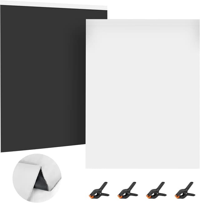 Detalle de SEDGEWIN Black White Photography Backdrop 9.8x6.5ft (2 in 1 reversible chromakey screen)