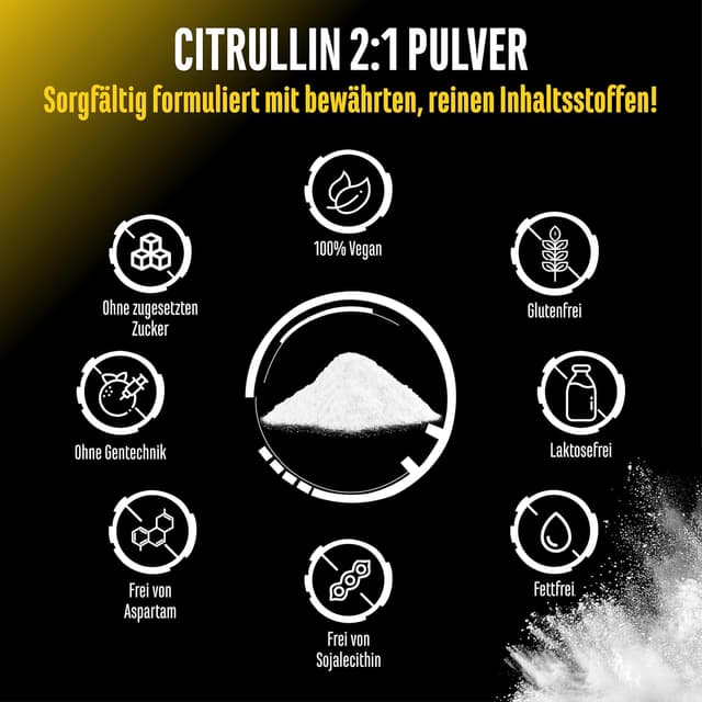 Detalle 2 de L-Citrullin DL-Malat 2:1 Pulver (500 g) – vegan, aus pflanzlicher Fermentation