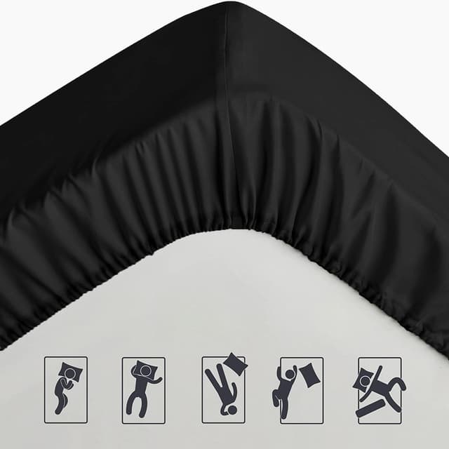 Detalle 2 de Pamposh King Size Extra Deep Fitted Sheets (40 cm / 16 in pocket) – Brushed Microfibre, Hypoallergenic & Fade Resistant