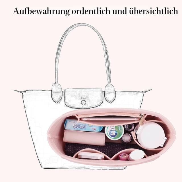 Thumbnail 3 de D.DUO Tascheneinsatz-Organizer für Longchamp Tragetasche mit langem Griff (Dunkelblau, M)