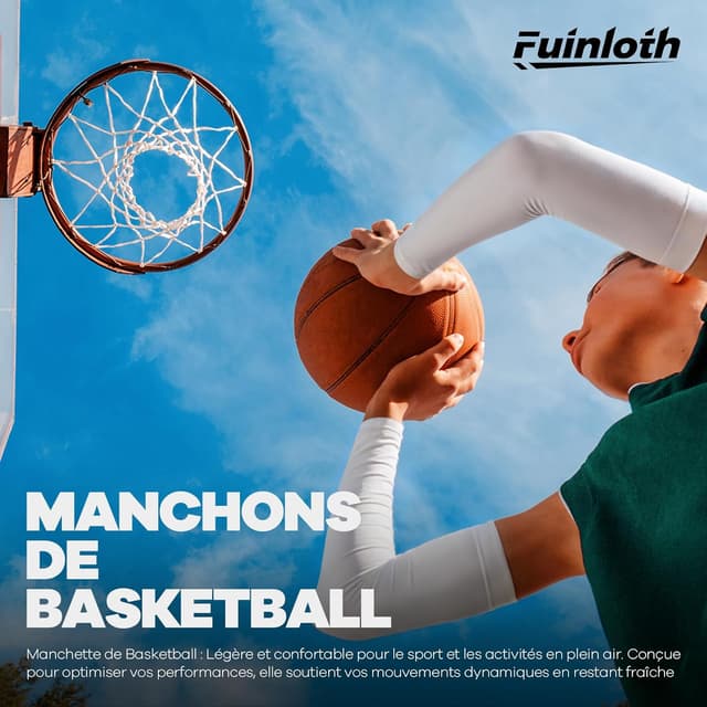 Detalle de fuinloth Manchettes de bras anti-UV pour homme et femme (gaming, sport)
