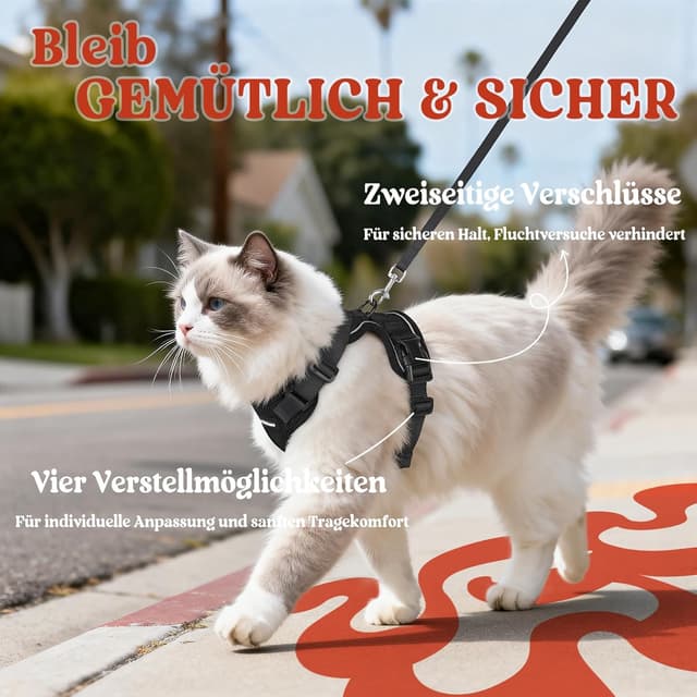 Thumbnail 5 de rabbitgoo Katzengeschirr S 150 cm Leine đŸ