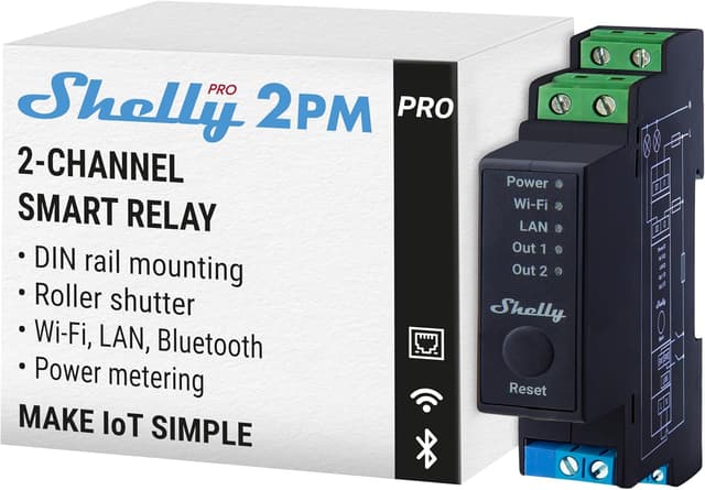Imagen de Shelly Pro 2PM Relè Bifase 2 Canali en OfertitasTOP