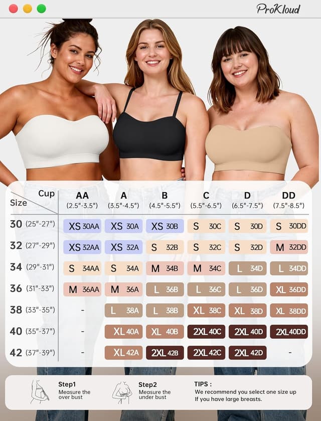 Thumbnail 6 de ProKloud Strapless Push Up Convertible Bra (Wireless, Silicone Non-Slip Bandeau)