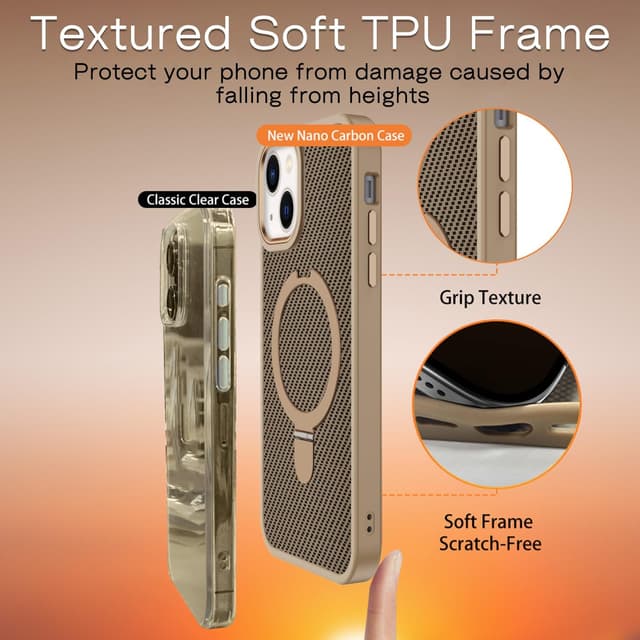 Detalle de XTCASE Coque magnétique pour iPhone 12/12 Pro avec anneau 360° compatible MagSafe