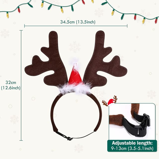 Thumbnail 1 de Naler Christmas Reindeer Antlers Headband for Pets ๐