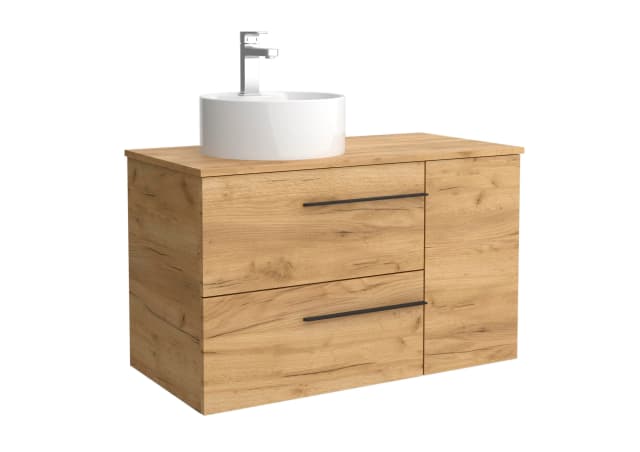 Detalle de Salgar Yara Plus mueble baño 2 cajones y 1 poza reversible