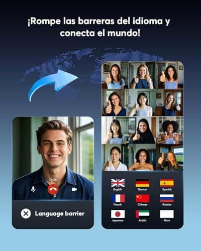 Detalle de Paekole Auriculares Traductor en Tiempo Real con IA Q16 H3 (abiertos, 3 en 1) Negro ónix