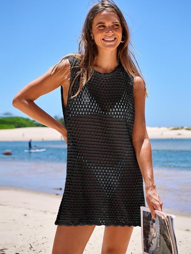 Thumbnail 5 de ANRABESS Knit Crochet Beach Cover Up XS-XL