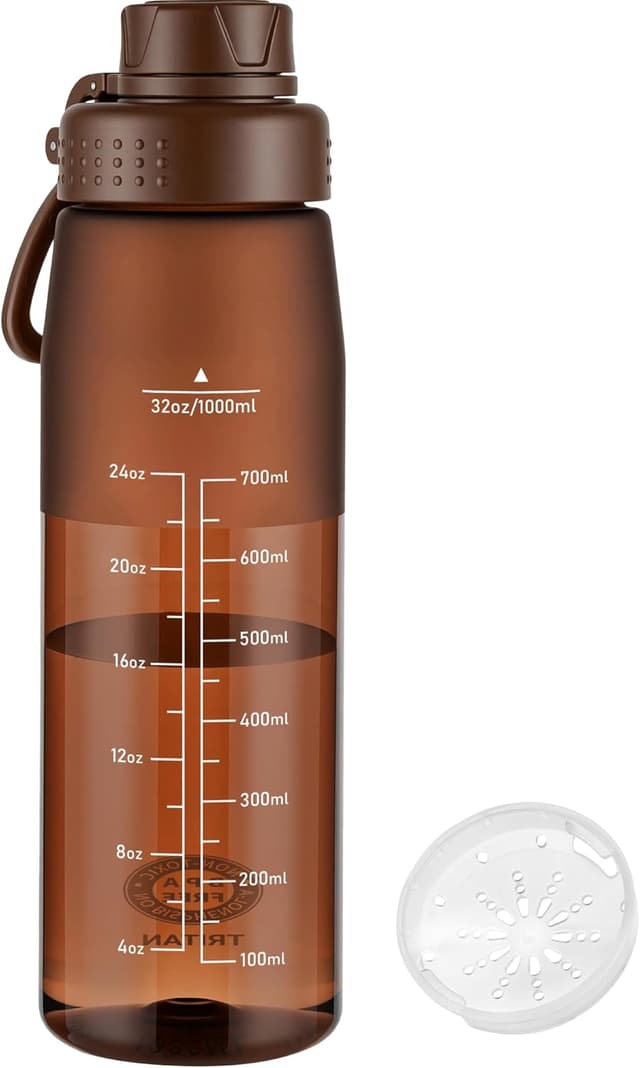 Thumbnail 6 de GOPPUS 1L Clear Tritan Water Bottle (32oz) with Screw Lid, Fruit Infuser & Leakproof Handle