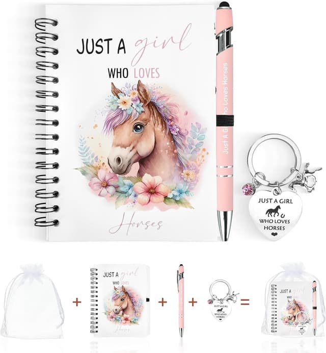 Detalle de Horse stationery set for girls, A6 notebook