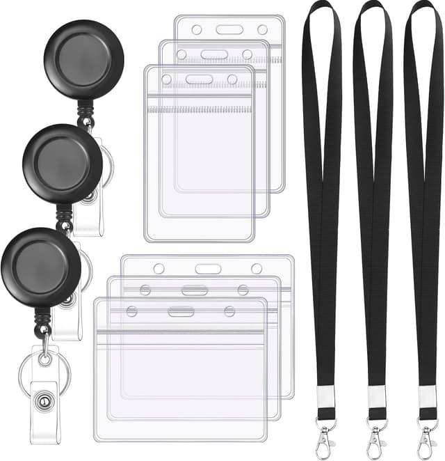 Detalle de Ausweishülle mit Band Set 6er Pack 45 cm Lanyard 🎫