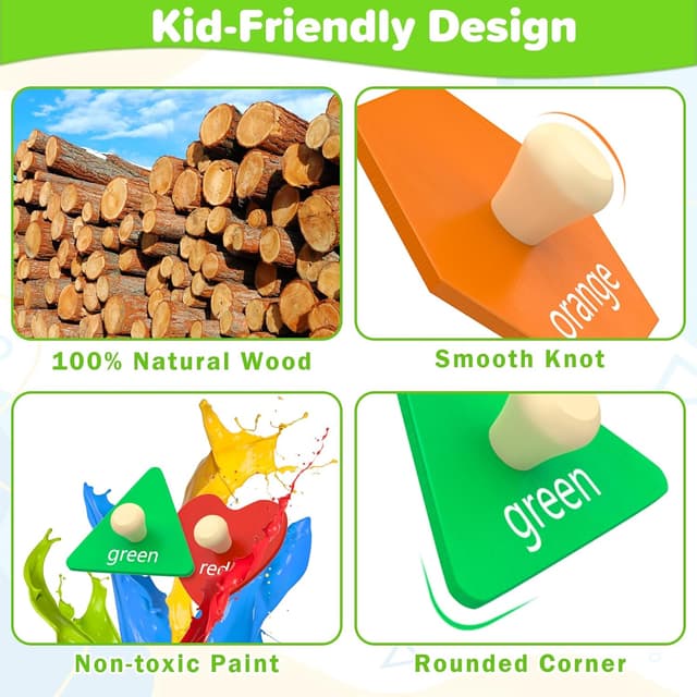 Thumbnail 3 de Jumlys Montessori Wooden Shape Puzzle 12-piece