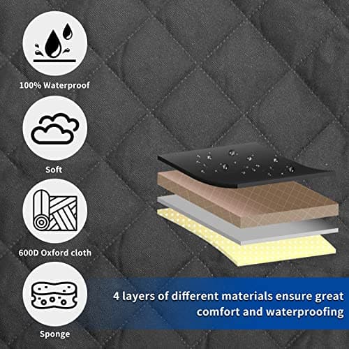 Detalle 2 de Sosayet funda coche 4 en 1 para perros (asiento trasero) 137 x 147 cm, impermeable antideslizante con ventana lateral