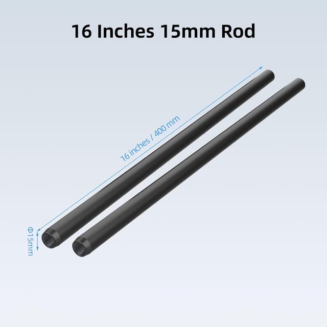 Detalle de Nitze 15mm Rod R15-400 (40 cm) aus eloxierter Aluminiumlegierung mit M11 Innengewinde – 2er-Set