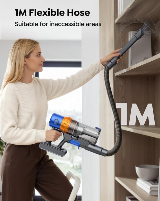 Detalle de SunSare Cordless Vacuum Cleaner 600W 50KPa Stick Vacuum (up to 65 mins) with 90° curved adapter