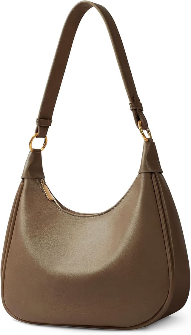 Detalle de Aucuu women’s crescent shoulder bag (PU leather Y2K hobo) with interchangeable straps