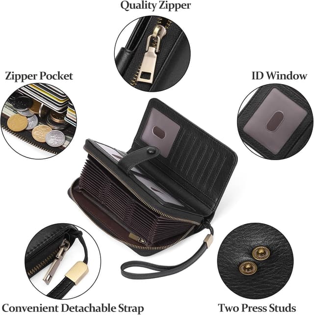 Detalle de GAEKEAO RFID card holder wallet with 45 slots