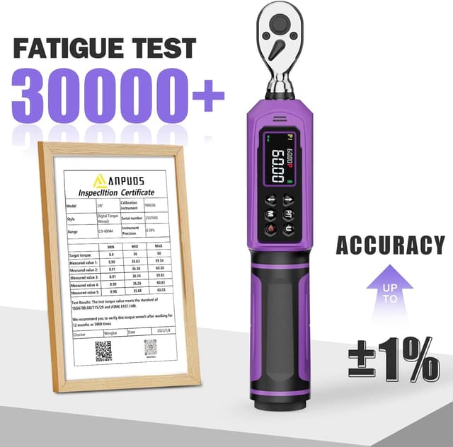 Detalle 2 de ANPUDS Clé Dynamométrique Numérique 3/8'' 0,9–60 Nm