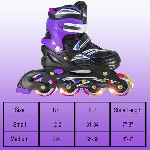 Thumbnail 5 de JeeFree 4-Size Adjustable Kids Inline Skates with Lights 🛼
