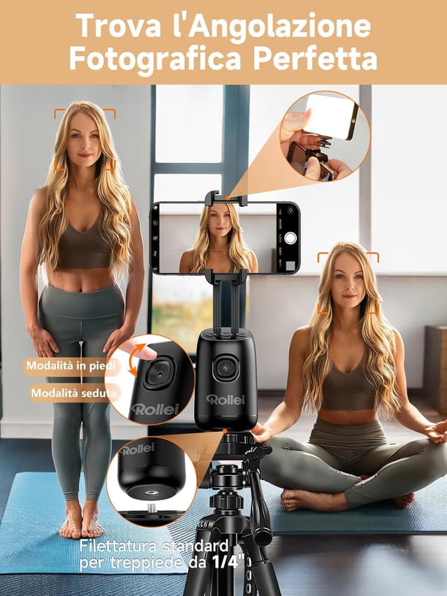 Thumbnail 6 de Rollei Easy Creator Desktop tracciamento automatico 360° per smartphone 🎥