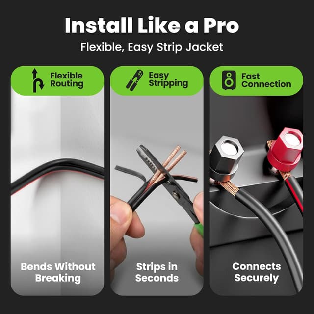 Detalle 2 de GEARit 14 Gauge Speaker Wire (100ft) with Foot Markers & Polarity Markings