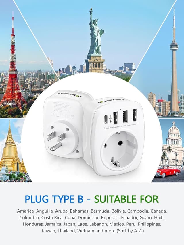 Detalle 2 de LENCENT Reiseadapter Typ B 5-in-1