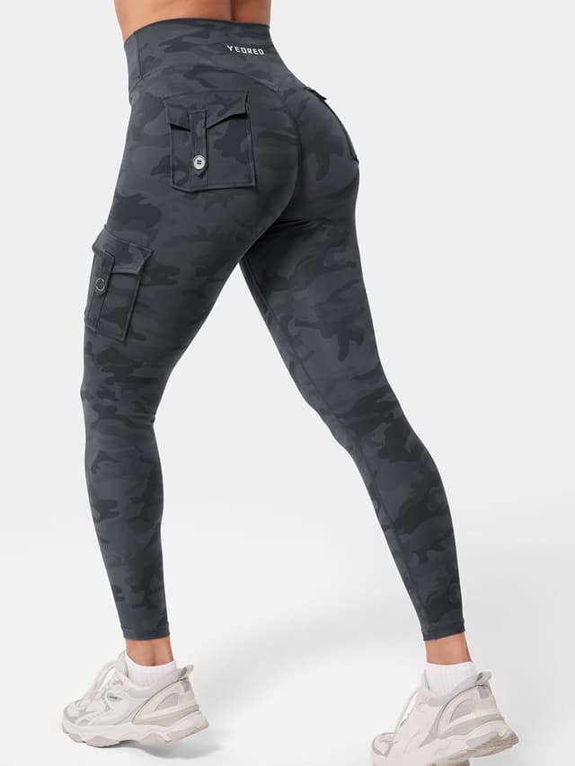 Detalle de YEOREO CoreFlex Sport Leggings Damen mit Taschen – blickdichte High-Waist Yoga & Gym Leggings