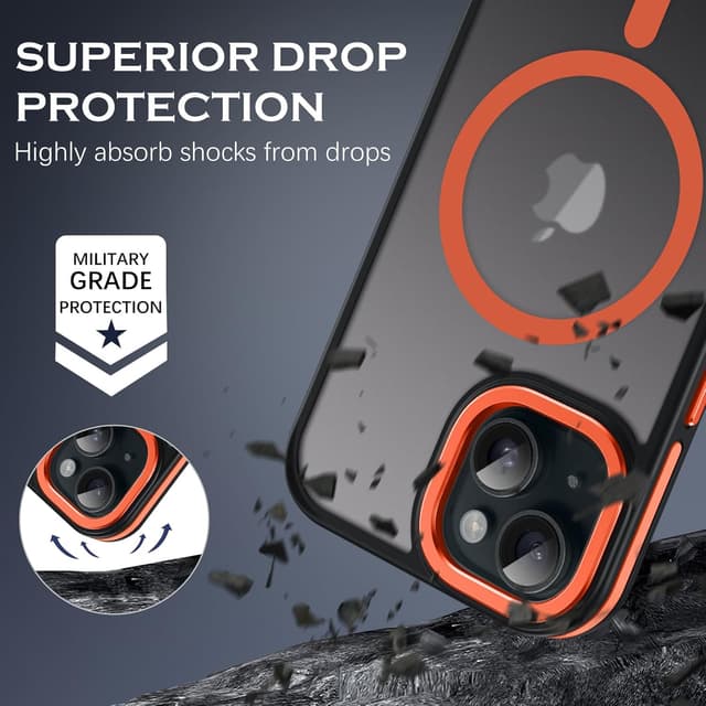 Detalle 2 de Telaso Magnetische Hülle für iPhone 15 Plus (6,7") mit MagSafe-Kompatibilität – orange