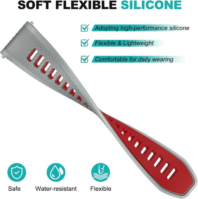 Detalle de OVERSTEP 22mm replacement strap (soft silicone) for Forerunner 265 and compatible sports watches