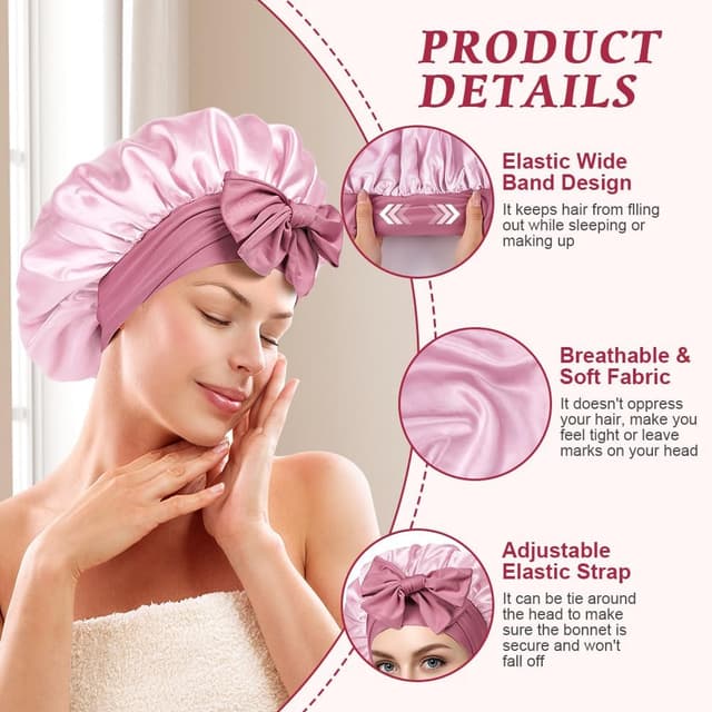 Detalle de ACWOO Satin Bonnet 1pc night cap