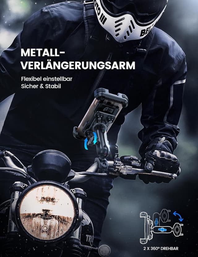 Detalle 2 de Lamicall Handyhalterung Motorrad 720° drehbar