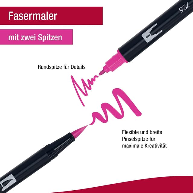 Thumbnail 2 de Tombow ABT Dual Brush Pen, 6 pièces rose