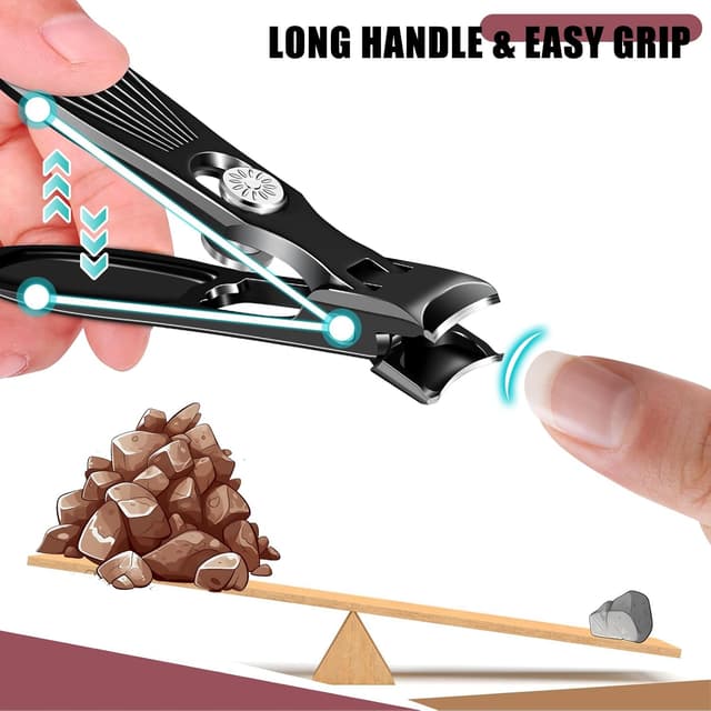 Detalle 1 de Nail Clippers for Thick Nails with Catcher – Wide Opening Toenail Clippers with Safety Lock (Heavy Duty)