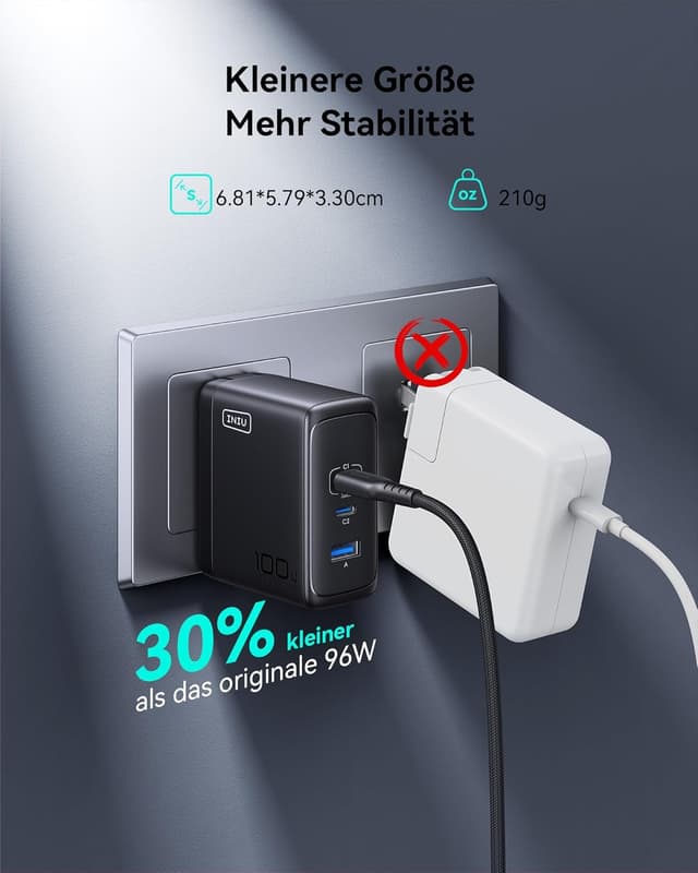 Thumbnail 6 de INIU 100W 3‑Port USB‑C Ladegerät für Laptop und Handy