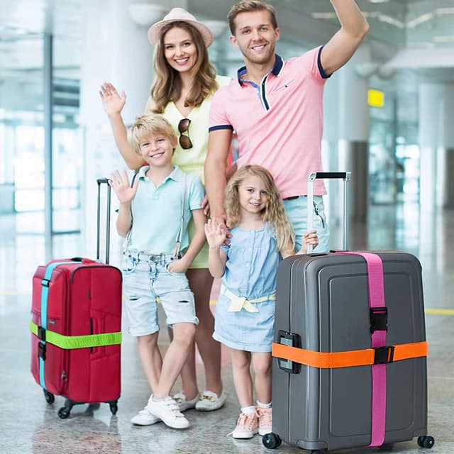 Detalle 2 de Koffergurte 4er-Set Kofferband mit Namensschild