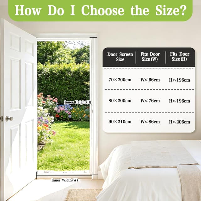 Detalle 2 de PJExim Magnetic Fly Screen Door (Heavy Duty, No-Drill) for Patio Doors
