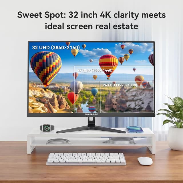 Detalle 2 de Raywego 4K 32-inch Office Monitor with IPS panel, 97% sRGB and eye-care
