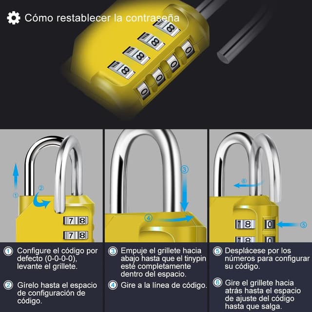 Thumbnail 4 de Diyife Candado combinación 4 dígitos 99 g