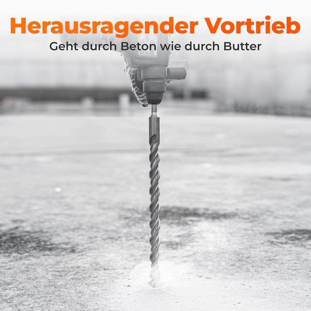 Detalle 2 de SDS-Plus-Bohrer BAUBECK 30 x 600 mm für Beton & Stein – SDS-Plus Schaft, 4 Schneiden, 40CR-Stahl