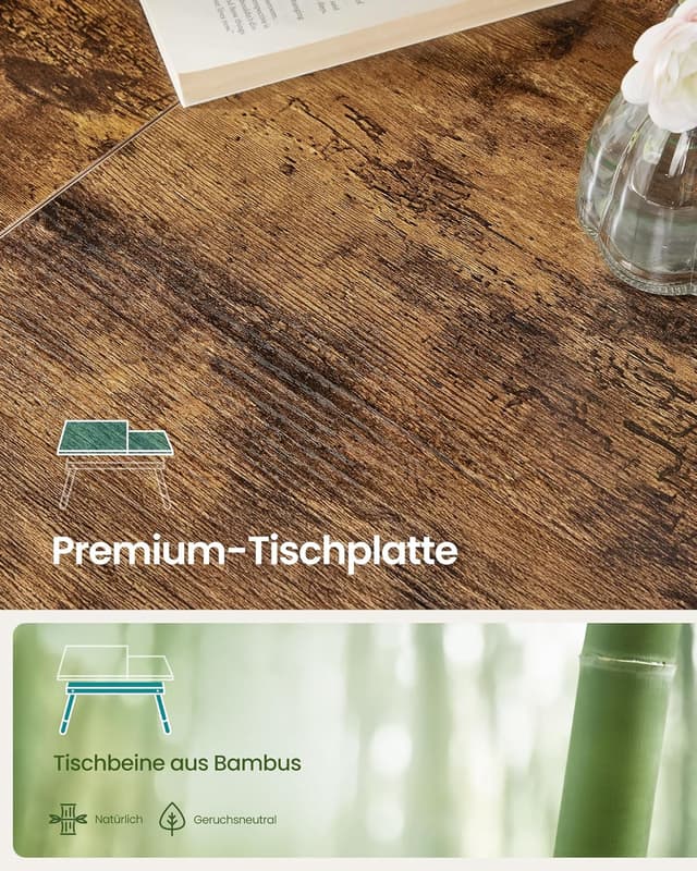 Detalle 2 de SONGMICS LLD105B01 Laptoptisch fürs Bett: höhen- und winkelverstellbar, bis 15,6 Zoll, klappbar mit Schublade