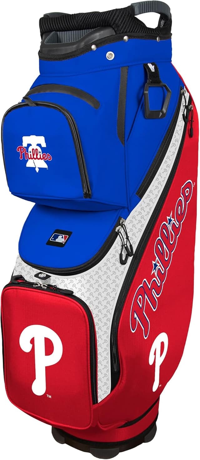 Detalle de Clubhouse Cooler Cart Bag MLB with insulated cooler pocket and magnetic quick-access