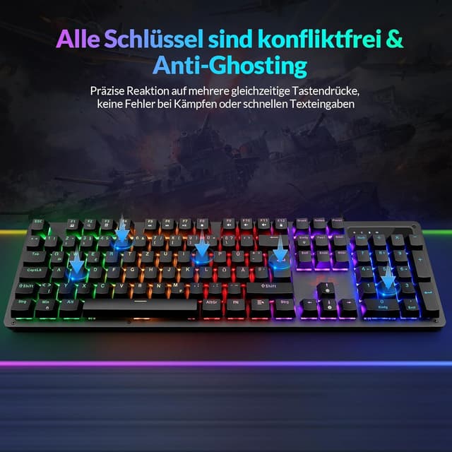 Thumbnail 3 de Rii Mechanische Gaming-Tastatur QWERTZ ⌨